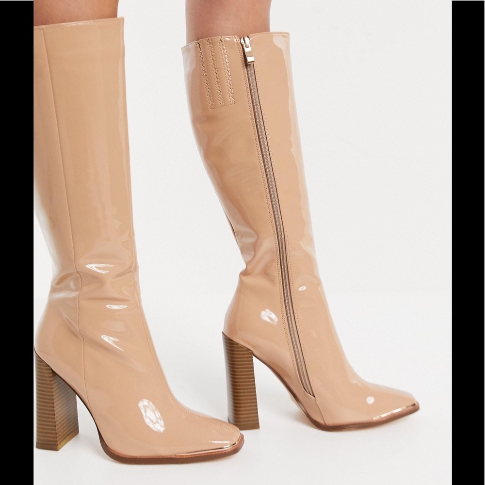 Simmi London Knee High Patent Leather Boots